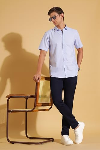 Image of Fyltr Men's Regular Fit Solid Shirt - Half Sleeve | Formal Shirts for Men