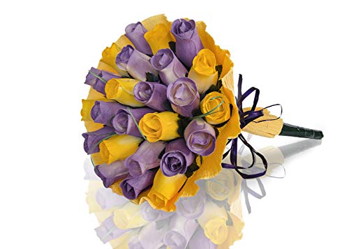 Rosas de madera | Bouquet Nora | Hermoso regalo para cualquier ocasión | Colores surtidos (24) Cover