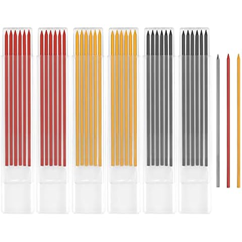 36 Stk 2,8 mm Tieflochmarker Bleistiftminen, Tischler Loch Bleistift Ersatzminen Tieflochmarker Minen, Solide Zimmermannsbleistifte, Druckbleistift Markierstiftminen für Konstruktionen Markierung Cover