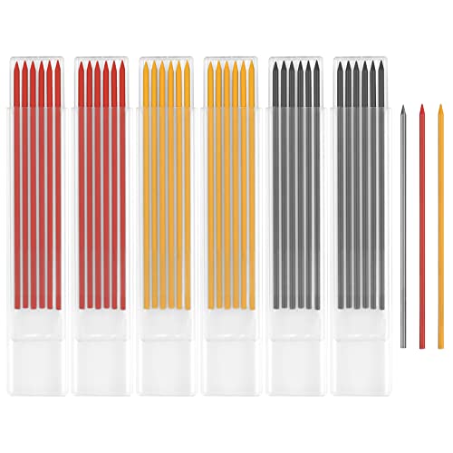 36 Pièces 2,8 mm Mines de Crayon de Menuisier, Mines de Marqueur Rechange de Trous Profonds Construction, Solide Marqueur de Crayon pour Marquage de Construction Cover