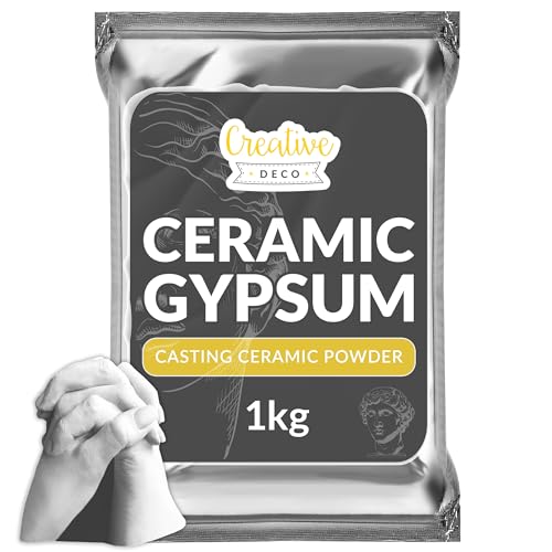 Creative Deco Ceramic Plaster | 1 kg | Casting Compound | White Foundry Powder | Plaster for Casting & for Modeling Crafts | Odorless