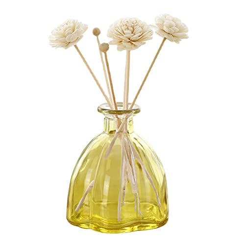 LIBOOI Flacon diffuseur vide en verre transparent rechargeable pour aromathérapie, accessoire de parfum, utilisation pour le bricolage, ensemble de diffuseurs d'huiles essentielles, décoration