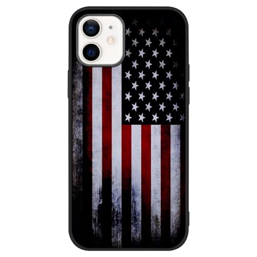 Coque iPhone 12 Pro rigide TPU souple noir motif USA antichoc