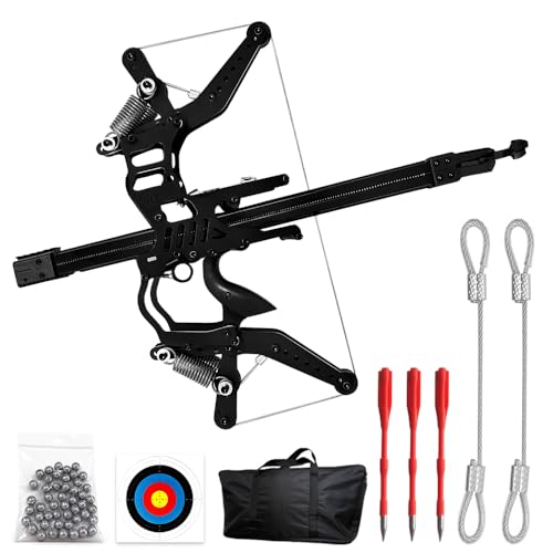 New 50-Shot Steel Ball Compound Bow Slingshot – Lightweight Dual-Use for Steel Balls & Arrows,