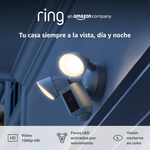 Ring 4 Ring cámara Plus con focos cableada (Floodlight Cam Wired Plus) |...