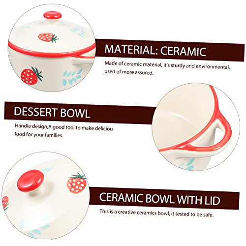 Luxshiny 1 Peça Tigela De Cozido No Vapor De Cerâmica Recipientes De Comida De Vidro Tigela De Sopa