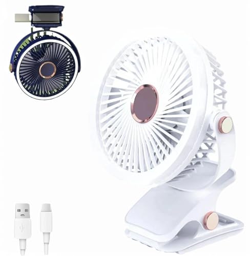 Ventilador de Mesa Portátil Recarregável Mini Ventilador Silencioso com Bateria de Longa Duração 240