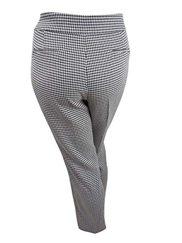 Kasper Women's Plus Houndstooth-Print Straight-Leg Dress Pants(22W, Black/White)2