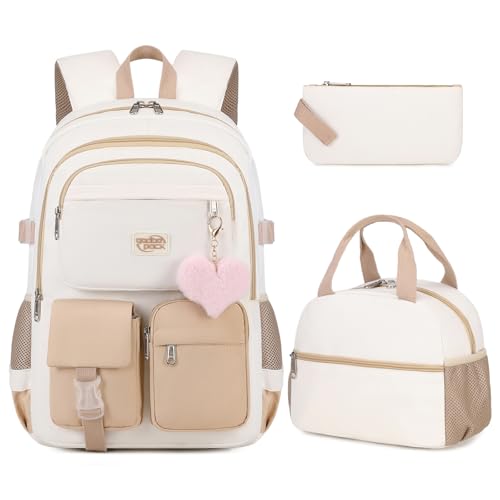 qodbopack 3PCS Girls Backpack for School Kids Schoolbag Teens Book Bag