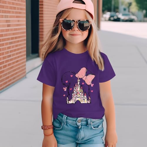 Image of Graphic Shirts for Girls Cute Bow T Shirt Kids Toddler Holiday Tshirt Vacation Trip Summer Tee Cotton Tops