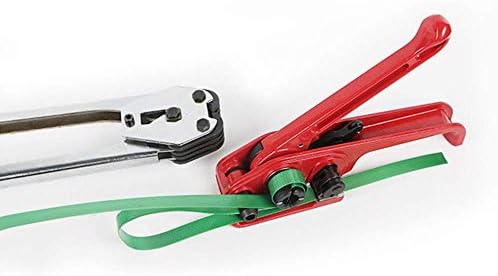 jxgzyy Strapping Banding Machine Kit, Manual Strapping Tools, Heavy Duty Pallet Box Strapping Kit, Hand Pallet Strapping Tensioner Packing Machine With 1200m Coil Reel 1000 Metal Sealers