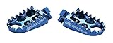 Lavorato a CNC. SCAR Pedane Maggiorate Ergal Compatibile con KAWASAKI KX 65 85 98-22 - Blu