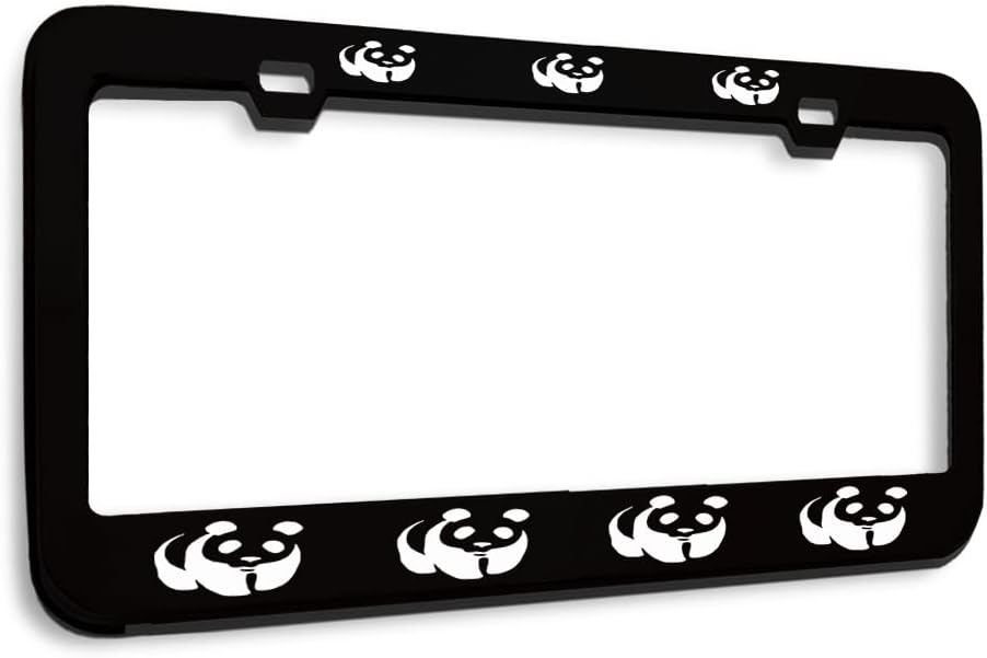 Metal License Plate Frame Panda Bear Animal Metal Tag Holder Car Accessories Stainless Steel 2 Holes 1 Frame