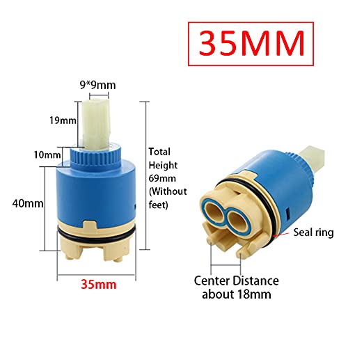 Faucet Valve Replacement Faucet Cartridge Ceramic Disc Cartridge for Single Handle Kitchen Basin Bathroom Faucet Parts (35mm) by TOOLSTAR - Used condition - Image 2