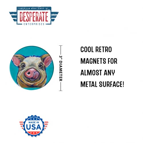 Imán decorativo redondo Ceasar the Pig miniatura 2