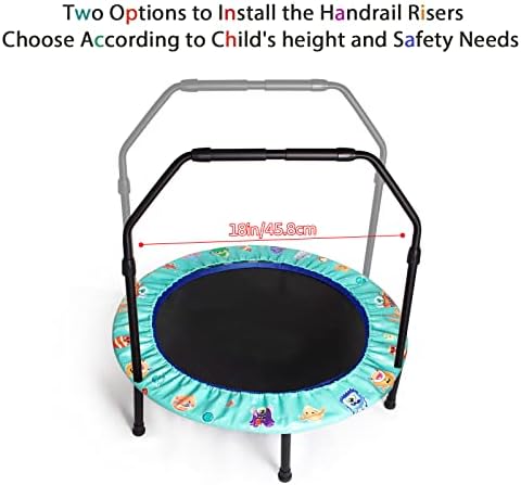 36-Inch Trampoline for Kids Mini Trampoline with Adjustable Handle and Safety Padded Cover Foldable Toddler Trampoline Indoor & Outdoor Rebounder Trampoline for Kids Play and Exercise 2 41dMoPGAE4L. AC