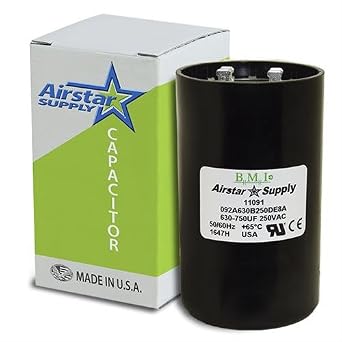 630-750 uF x 220/250 VAC - BMI Start Capacitor # 092A630B250DE8A - Made in The USA