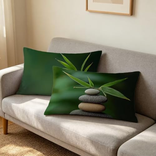 Taie oreiller 40x60 lot de 2 avec impression recto verso verte - 3