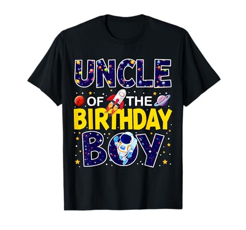 Oncle Of The Birthday Boy Outer Space B-Day Party T-Shirt