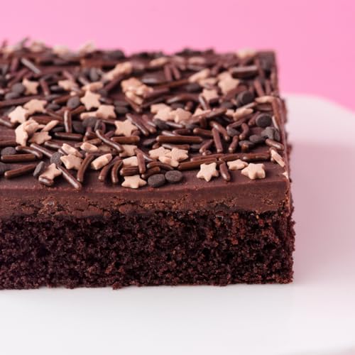 Image of Sweets Indeed Dye Free Chocolate Sprinkles 6 Cell Jar - No Artificial Dyes Quins, Jimmies and Star Sprinkles for Baking & Decorating Cupcakes, Cookies, Cakes & Desserts - 2.75 ounces