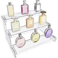 Lifewit 3-stufiger Klarer Display Ständer, 22,8 x 15,7 x 13 cm Kunststoff Schminktisch Organizer, Gestufter Präsentationsstand für Make-up/Figuren/Cupcake/Nagellack, Dekorieren Riser Display Regal