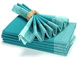 Cloth Napkin in Cotton 20x20 Double Hemstitched Turquoise,Wedding Napkins,Cocktails Napkins,Cotton F
