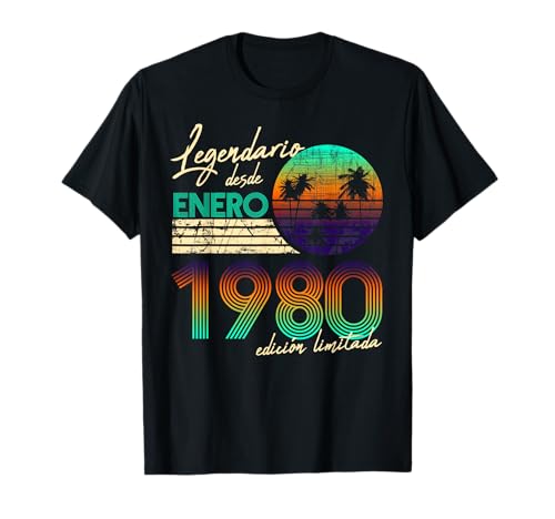Cumpleaños Hombre Regalos Legendario Desde Enero 1980 Camiseta