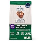Natural Balance Limited Ingredient Large Breed Adult Dry Dog Food with Healthy Grains, Lamb & Brown Rice Recipe, 12 Pound (Pack of 1)