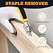2PCS Staple Remover, Staple Puller Tool, Upholstery and Construction Heavy Duty Staple Remover, Strength Staple Puller Removing All Kinds of Staples(Yellow)