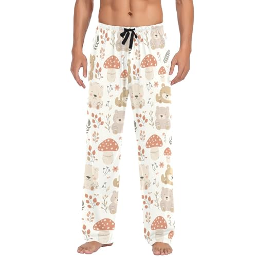 Bear Toys Men's Pajamas Pants Cotton Sleep Bottoms Pants Lounge Sleepwear - S2