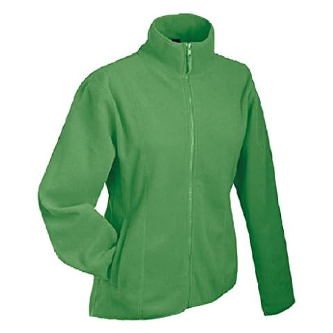 James & Nicholson Waisted ladies' jacket made of light micro fleece (S, lime-green) Cover