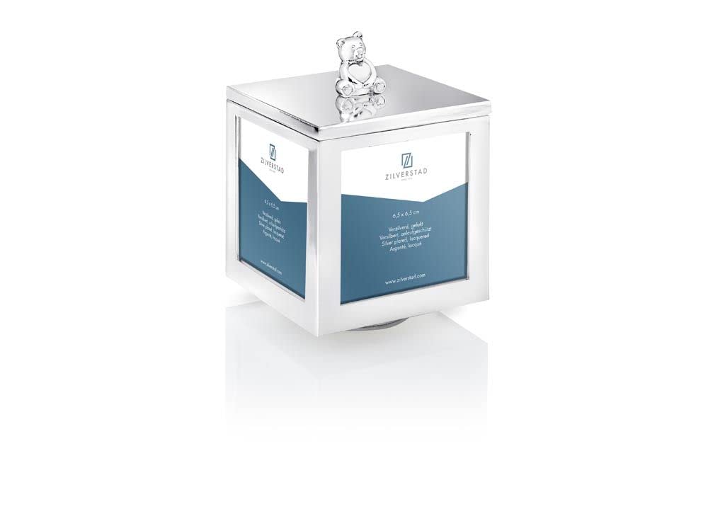 Caja de fotos de diseño con reloj musical bañado en plata, resistente al deslustre, caja de recuerdos giratoria con caja de música (grabado de hasta 15 caracteres)