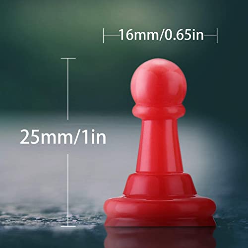 Shappy 96 Pieces 1 Inch Multicolor Plastic Pawn Chess Pieces For Board Games, Component, Tabletop Markers, Arts And Crafts #TOP1
