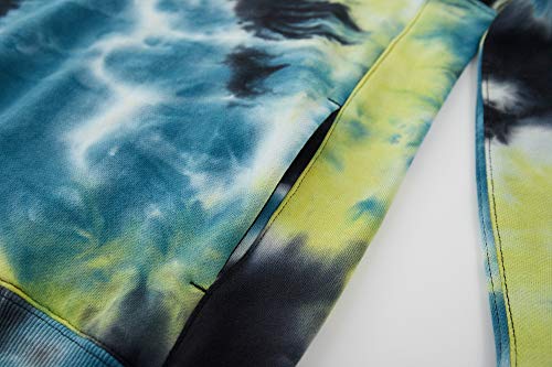 Image of KLIEGOU Mens Tie-Dye Pullover Hooded Sweatshirt