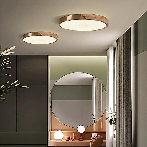 Lámpara de techo minimalista y creativa Yre de madera con panel plano led de 16.5'' 4