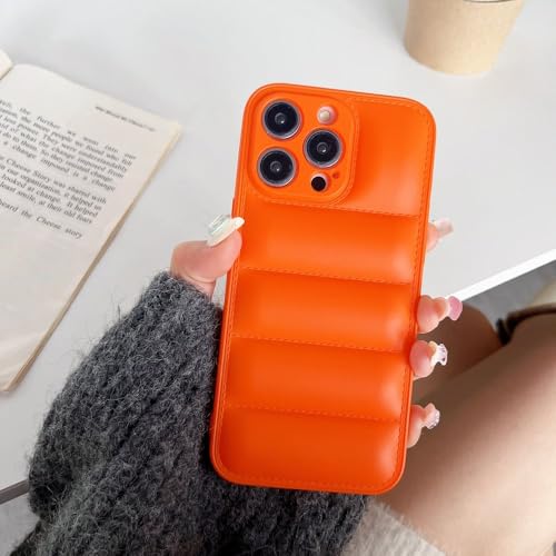 Coque matelassée iPhone 15 antichoc orange pour le quotidien