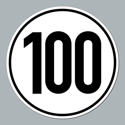 GreenIT Aufkleber Sticker 100 kmh km/h 20cm Schild Geschwindigkeit für Schlepper Zugmaschine Multicar Anhänger Fahrzeug LKW Bus (1)