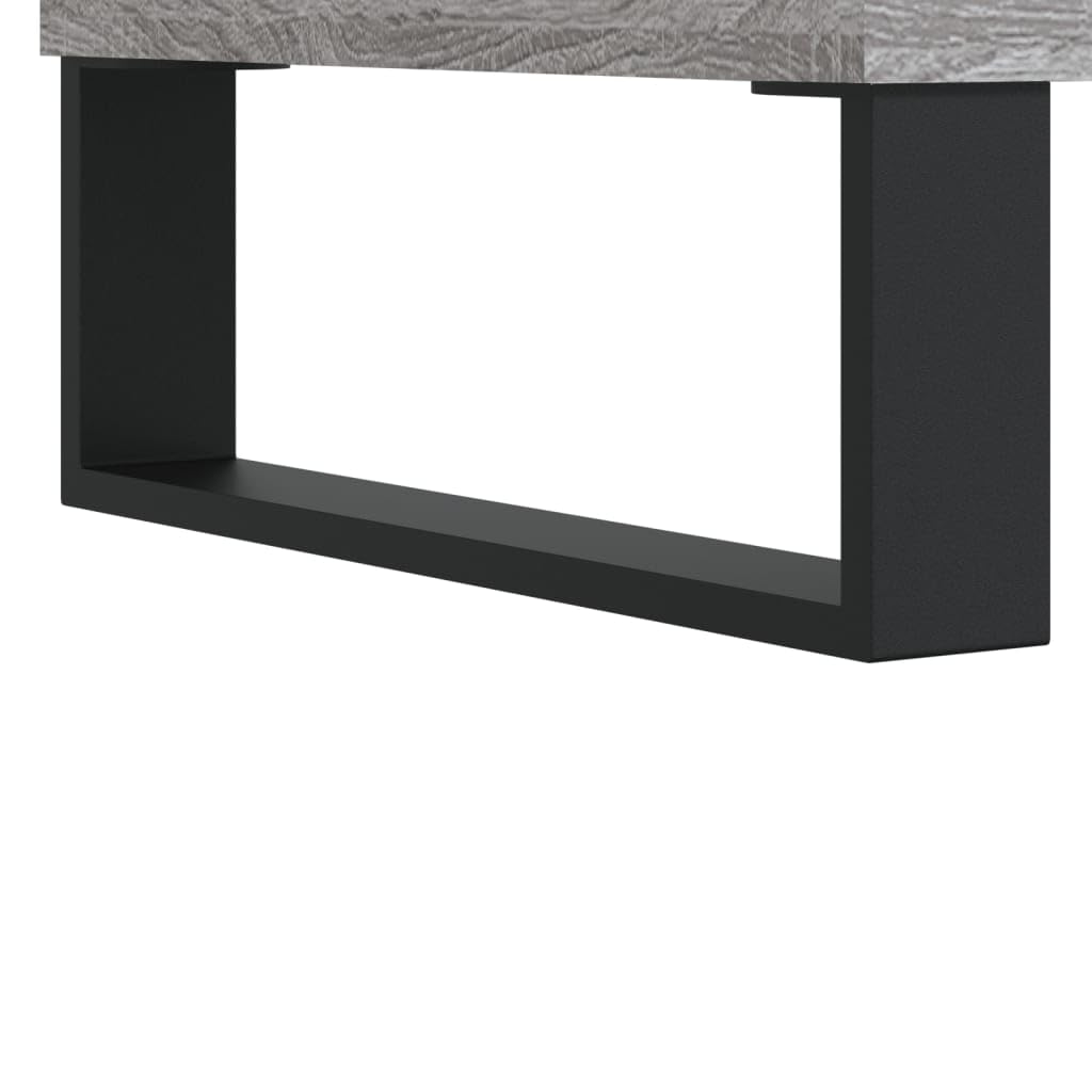 Armadio per dischi grigio Sonoma, 84,5 x 38 x 89 cm, scaffale in vinile | Elegante contenitore per LP per il soggiorno con robuste gambe in ferro e molto spazio per giradischi.