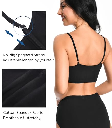 Comfneat Women's 4-Pack Adjustable String Bralette No Padding Cotton Spandex Bra4