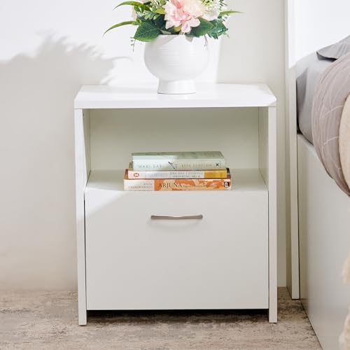 Image of Home Centre Engineered Wood Helios Alton Bedside Table, White
