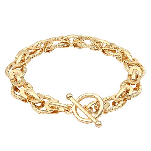 SOFYBJA 18k Gold Plated Personalized Chunky Cuban Oval Link Chain...