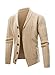 JMIERR Men's Cardigan Sweaters Fall Casual Long Sleeve Shawl Collar Button-Down Wool Blend Cable Knit Essentials Fisherman Sweater with Pockets,XL,Khaki