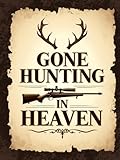 Gone Hunting in Heaven Funeral Hardcover Guest Book: Rustic Deer & Forest Memorial Sign-In Book: Celebration of Life Guest Registry with Memory, Tribute & Condolence Pages for Hunters & Outdoorsmen