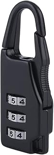 Padlock,Combination Locks, Luggage Coded Lock,Code Padlock, 3 Combination Travel Zinc Alloy Suitcase Luggage Bag Jewelry Boxes Tool Chests Code Lock Zipper Padlock Keyed Padlock(Color:Black)