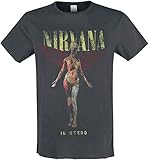 100 % gebürstete Baumwolle Amplified Herren Nirvana - In Utero Colour T-Shirt, Grau (Charcoal Cc), XXL