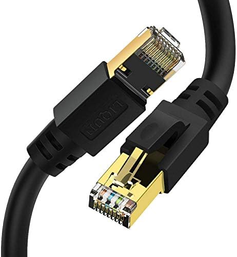 LIQUN Cat8 Ethernet Cable 20ft, Internet Network Cables, RJ45 Cat8 LAN Network Internet Cord 2000Mhz 40Gbps RJ45 Gold Plated Connectors for routers, PC, Mac, laptops, modems, Servers, Games
