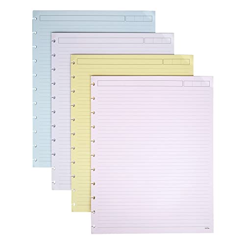 Feuilles lignées pour cahier discbound TUL format lettre papier perforé à disques couleur