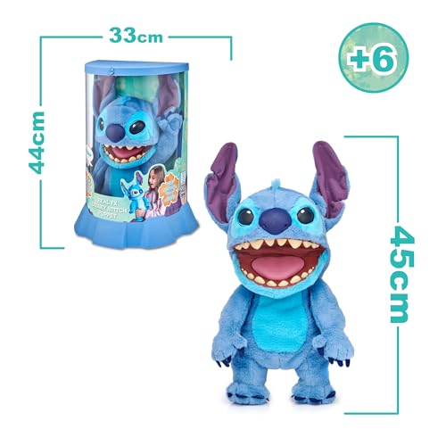 Disney Stitch Puppetronic by Real FX von Lilo & Stitch, elektronisches Plüschtier, 45 cm, 100+ Kombinationen von Aktionen und Klängen, realistisches Spielzeug mit Sensoren und Reaktionen, ab 6 Jahren