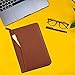 Lcjtop Junior Business Padfolio - A5 PU Leather Portfolio Binder & Zippered Binder Folder with 5 x 8 Writing Pad and Interior Storage Pocket Executive Business Organizer for Men Women,Brown