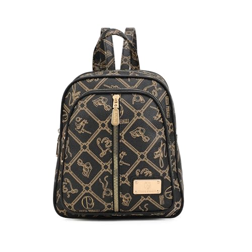 Image of MKP COLLECTION Small Backpack Purse for Women, Giulia Pieralli Designer Pattern Faux Leather Fashion Travel Bag, Elegant Multi-Pocket Ladies Daypack